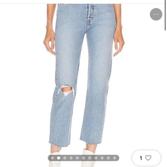 Re/Done Stove Pipe Jeans - Cloudy Blue - Size 24 - Picture 5 of 5